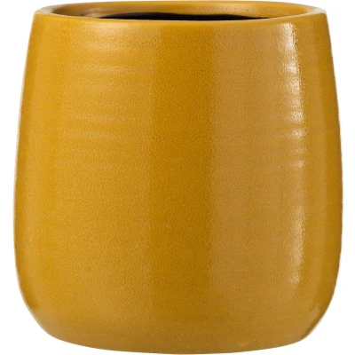 Afbeelding van J Line bloempot Effen keramiek oker large Ø 16.50 cm