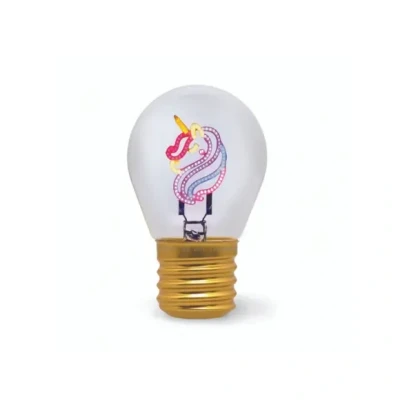 Afbeelding van Legami Tafellamp in bolvorm, oplaadbaar met USB kabel, draadloos, fictielamp, eenhoorn thema, 6,8 x 10,3 cm