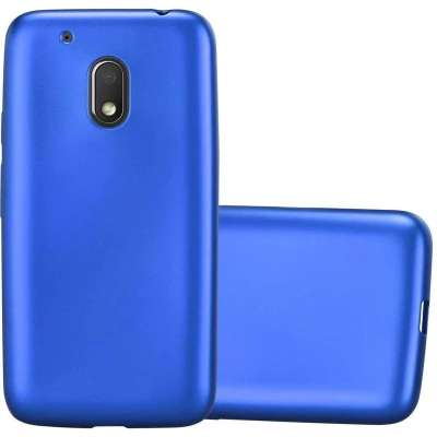 Afbeelding van Cadorabo Hoesje geschikt voor Motorola MOTO G4 PLAY in METAAL BLAUW Beschermhoes gemaakt van flexibel TPU silicone Case Cover
