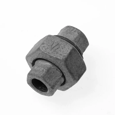 Afbeelding van IJzeren gegalvaniseerde draadfitting 3 delige koppeling 1/2 2x