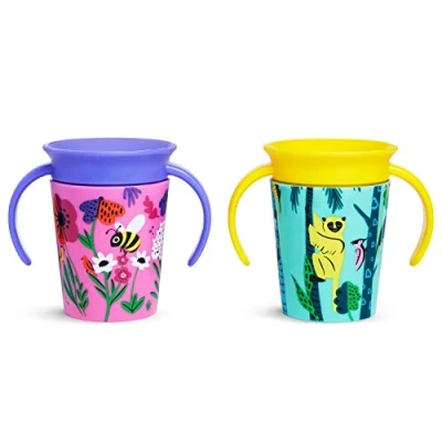 Afbeelding van Munchkin Miracle 360 WildLove drinkbeker, 177 ml, 2 stuks, bijen/lemur