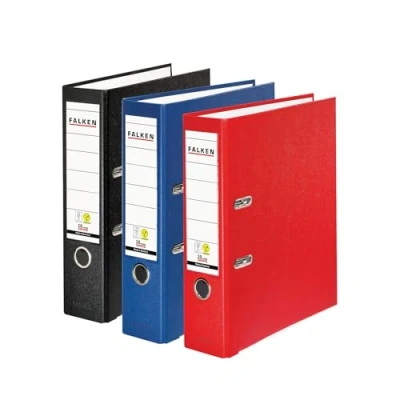Image de Falken lot de 3 classeurs en plastique PP Color Végan. Fabriqué Allemagne. 8 cm, DIN A4, assortis