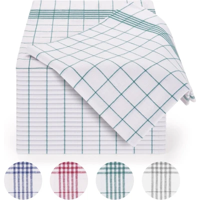 Afbeelding van Blumtal Premium Theedoekenset Keukendoeken Strepen 50 x 70cm Groen Set van 5