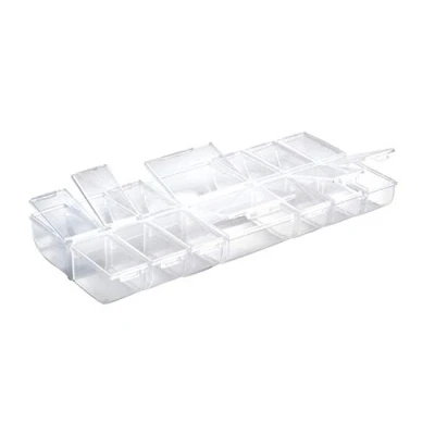 Afbeelding van Rayher 3902300 sorteerbox met meerdere vakken klapdeksel, 24 x 11 2,8 cm, praktische opslag van verschillende kleine onderdelen