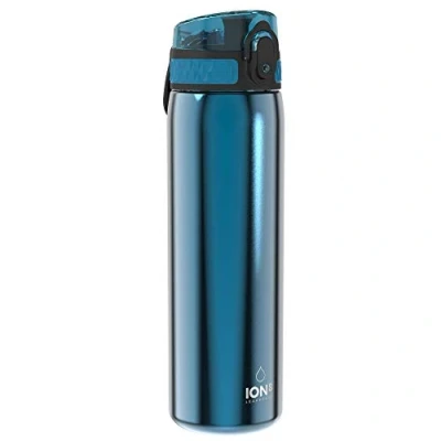 Afbeelding van Ion8 Lekvrije dunne waterfles van roestvrij staal, 600 ml, blauw