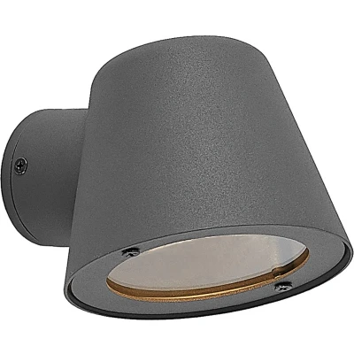 Afbeelding van Lindby Wandlamp buiten 1licht aluminium, glas H: 11.1 cm GU10 donkergrijs