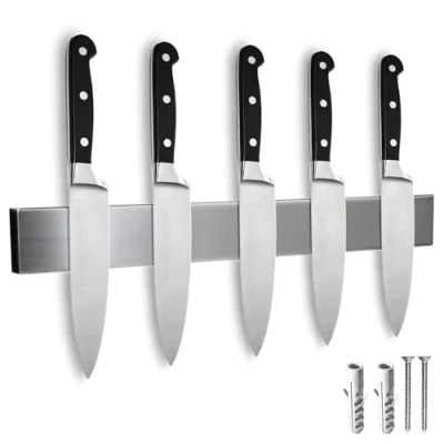 Afbeelding van COM FOUR® Magneetband voor messen wandmontage magneetstrip mes meshouder keuken magneetrail 40 cm (roestvrij staal cm)