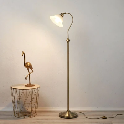 Afbeelding van Prachtige vloerlamp BJANE, oud messing