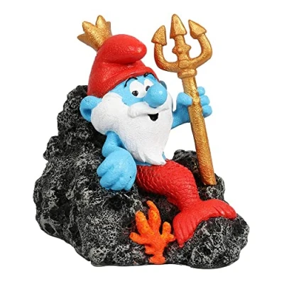 Afbeelding van Smurfs Aquadella Aquariumdecoratie Vissen Smurfen Onder Water Neptunus 9,4x6,8x8,5cm Meerkleurig 1st