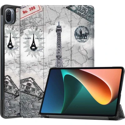 Afbeelding van iMoshion Tablet Hoes Geschikt voor Xiaomi Pad 5 Pro / Design Trifold Bookcase Meerkleurig /Parijs
