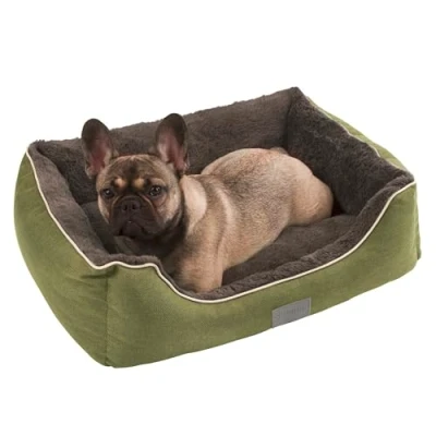 Afbeelding van Kerbl Pluche Bed Samuel Groen/Grijs 50x40x15cm