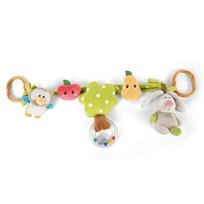 Afbeelding van NICI 48512 Kinderwagenketting Uil en Konijn 40 cm met 5 figuren om op te hangen, meerkleurig, maat S