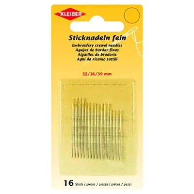Afbeelding van 69919 Borduurnaalden dun (32, 36, 39 mm), 16 st.