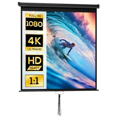 Afbeelding van HOMCOM Projectiescherm Plastic 162,5x8x162cm Zwart