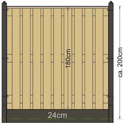 Afbeelding van Berton paal Schelde antraciet gecoat tussenmodel 277 cm Tuindeco