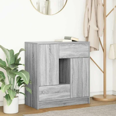 Afbeelding van vidaXL Dressoir met lades en deuren 70,5x34x74,5 cm grijs Sonoma