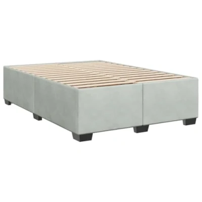 Afbeelding van vidaXL Bedframe fluweel lichtgrijs 140x200 cm
