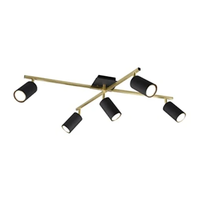 Afbeelding van Trio Leuchten Marley Plafonniere 5x GU10 Zwart Goud