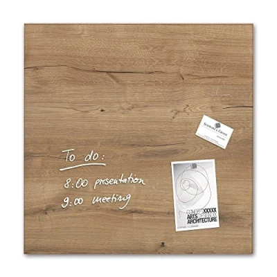 Afbeelding van Glasbord Sigel magnetisch 480x480x15mm natural wood