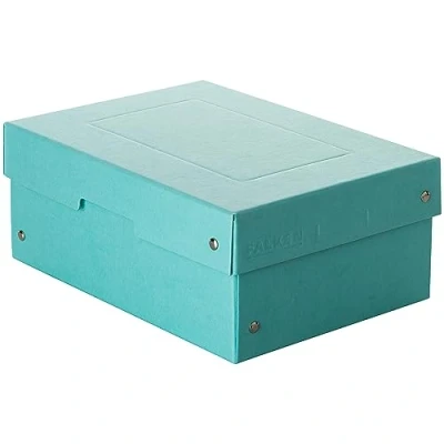 Afbeelding van Falken PureBox Pastel opbergdoos van stevig karton met deksel karton, veganistisch, 100 mm hoog, A5 formaat, blauw