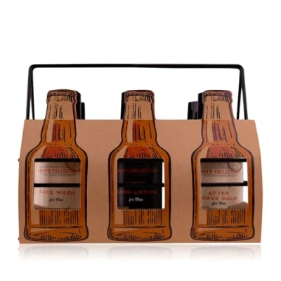 Afbeelding van Accentra MEN&#039;s COLLECTION Cadeauset voor heren in 6 bierflesjes met bad en douchegel, aftershave, shampoo enz.