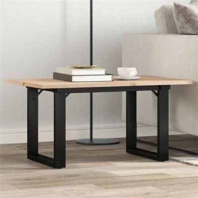 Afbeelding van vidaXL Salontafel O frame 80x50x40 cm massief grenenhout en gietijzer