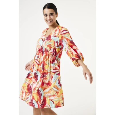 Afbeelding van GARCIA Jurk Bloemenprint Oranje S