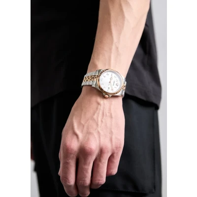 Afbeelding van Versace Watches Anteo Horloge silvercoloured/goldcoloured, Heren, Maat: One Size, Silver coloured/gold coloured