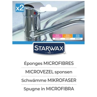 Afbeelding van STARWAX Microvezelsponzen, 2 stuks, ideaal voor het schoonmaken in huis