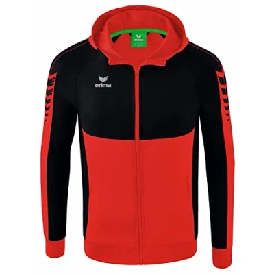 Afbeelding van Six Wings trainingsjack met capuchon rood/zwart / 152