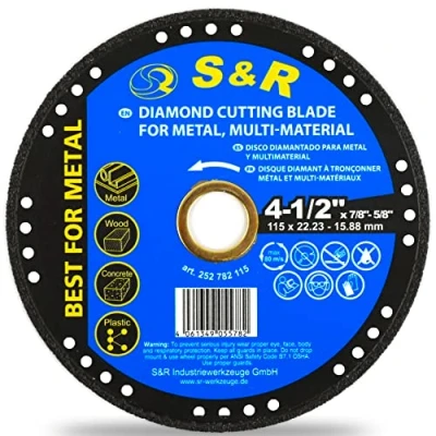 Afbeelding van S&amp;R Diamantschijf 115 mm Slijpschijf voor ijzer, metaal, hout, steen, kunststof haakse slijpers. en 125