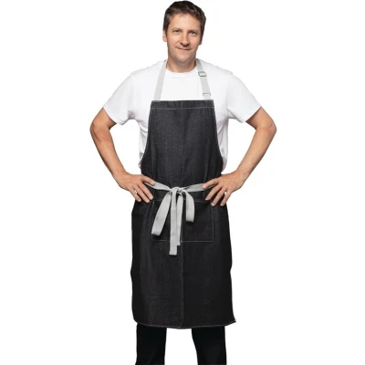 Afbeelding van Southside halterschort zwart denim