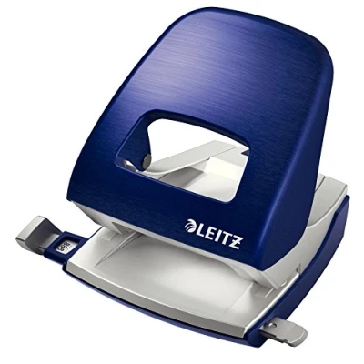Afbeelding van Leitz Style Metalen Kantoor Perforator Perforeert Tot 30 Vel Voor Mappen En Ringbanden Titanium Blauw Ideaal Thuiskantoor/Thuiswerkplek