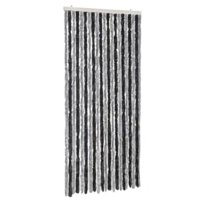 Afbeelding van Vliegengordijn 90x200 cm chenille grijs en zwart