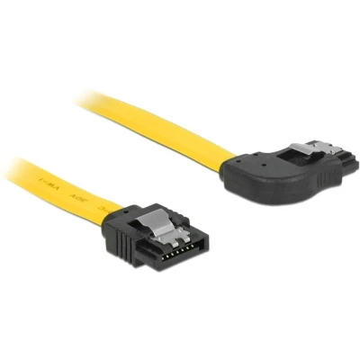 Afbeelding van SATA datakabel recht / haaks naar links plat SATA600 6 Gbit/s geel 0,50 meter