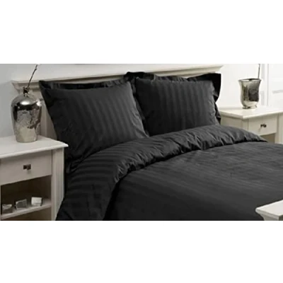Image de Papillon Uni Satin housse de couette 1 personne (140x200 cm + taie d&#039;oreiller) Noir