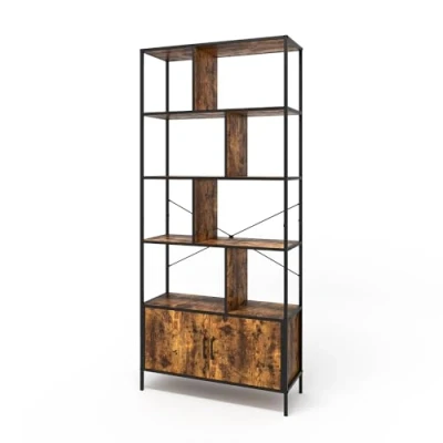 Afbeelding van Vicco Ruimteverdeler Fyrk, Eiken rustiek/Zwart, 80 x 180 cm met 2 deuren