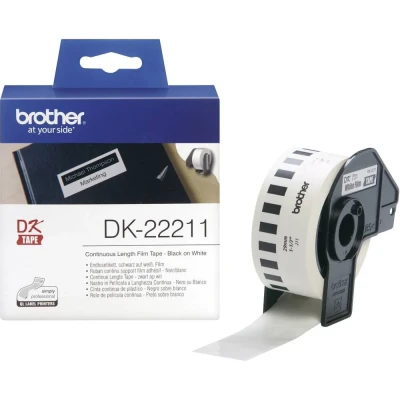 Afbeelding van Brother DK 22211 Etiket Zwart op wit (29 mm)