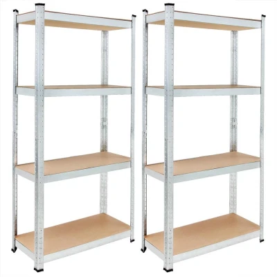 Afbeelding van Deuba 2x Opbergrek 170x75x30cm 280kg 4 MDF Planken Stellingkast Plug in Werkbank
