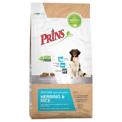 Afbeelding van Prins Procare Adult Hypoallergeen Haring&amp;Rijst Hondenvoer 12 kg