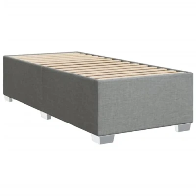 Afbeelding van vidaXL Bedframe stof lichtgrijs 100x200 cm