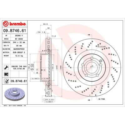 Afbeelding van Brembo Remschijf 09.B746.61