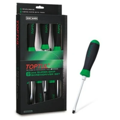 Afbeelding van TOPTUL GAAE0608 Schroevendraaierset 6 Gesplitst, Kruisgleuf (PH) 5.5, 6.5, 8, 10, PH1, PH2 Display (karton) Magnetisch