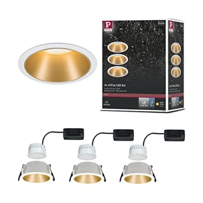 Afbeelding van Paulmann 93406 Cole Coin Inbouwlamp Set van 3 stuks LED 6.50 W Wit, Goud