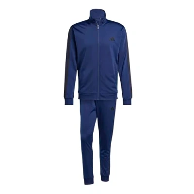 Afbeelding van adidas Sportkleding voor heren, basic, 3 strepen, gebreid trackpak, donkerblauw/zwart, XXL