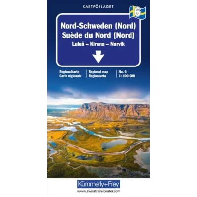 Afbeelding van Kümmerly &amp; Frey Noord Zweden Luleá Kiruna Narvik Wegenkaart Kleurloos Reisboeken Kaarten