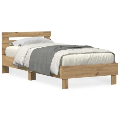 Afbeelding van vidaXL Bedframe Artisan Eiken Massief Eikenhout 90 x 200 cm Duurzaam