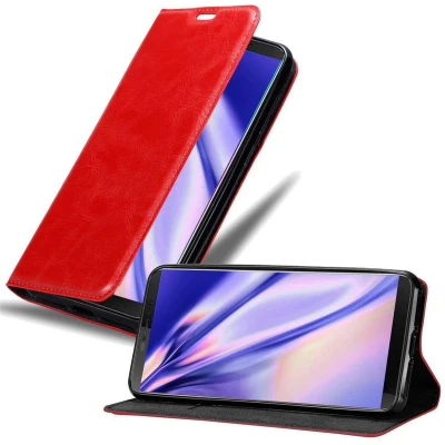 Afbeelding van Cadorabo Hoesje geschikt voor Cubot J3 PRO in APPEL ROOD Beschermhoes met magnetische sluiting, standfunctie en kaartvakje Book Case Cover Etui