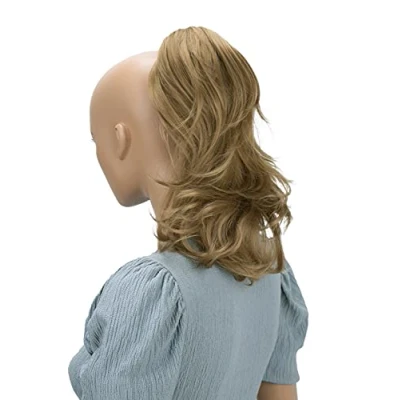 Afbeelding van PrettyShop H105 haarverlenging, gevlochten, paardenstaart, 30 cm, golvend, volume, donkerblond