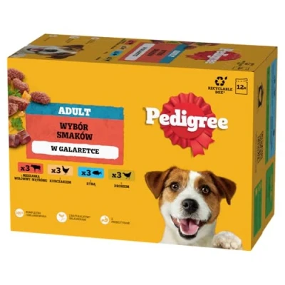 Afbeelding van 12x100g Pedigree Maaltijdzakjes Variëteitenmix in Gelei Hondenvoer
